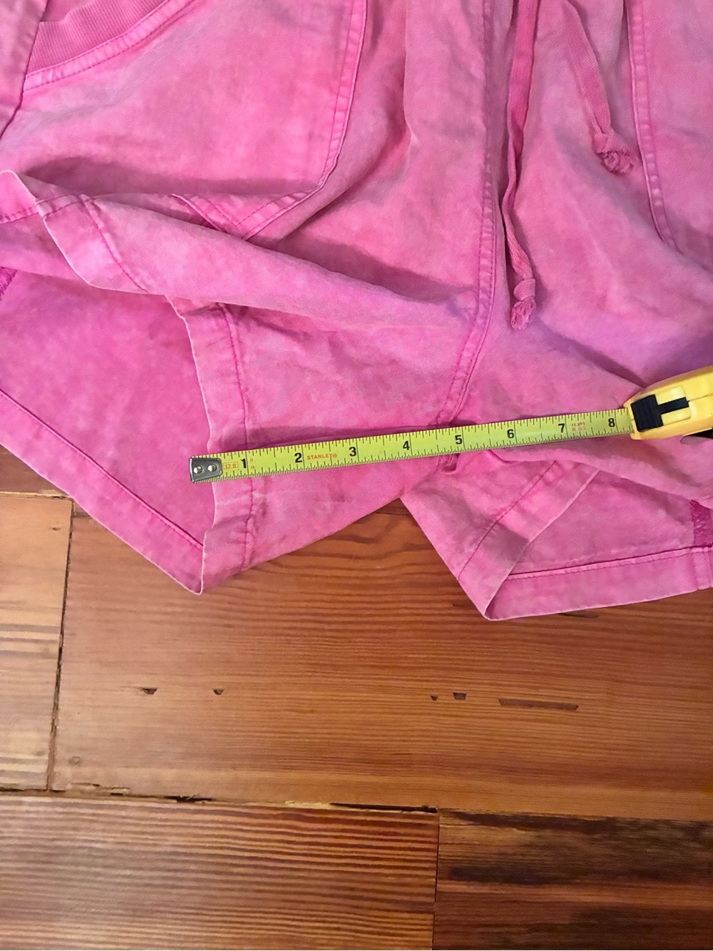 Easel Women’s Vibrant Pink Mineral Wash Pull On Shorts, Size S - Picture 9 of 10